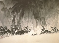 横山大観「水温む」