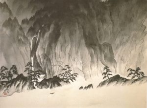横山大観「水温む」
